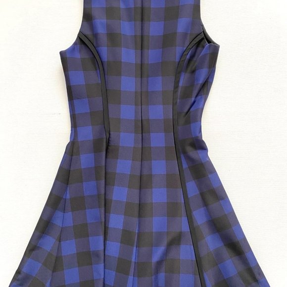 Finders Keepers Alter Ego Dress Gingham Plaid Blue/Black - Picture 4 of 4